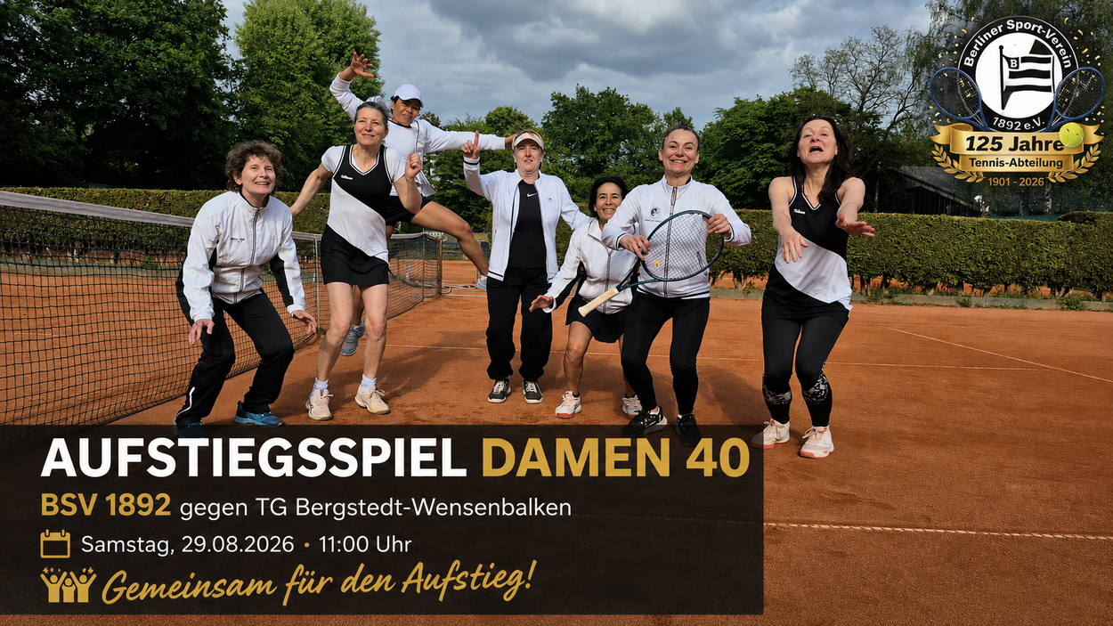 Aufstiegsspiel der Damen 40: Unterstützt unsere Mannschaft!