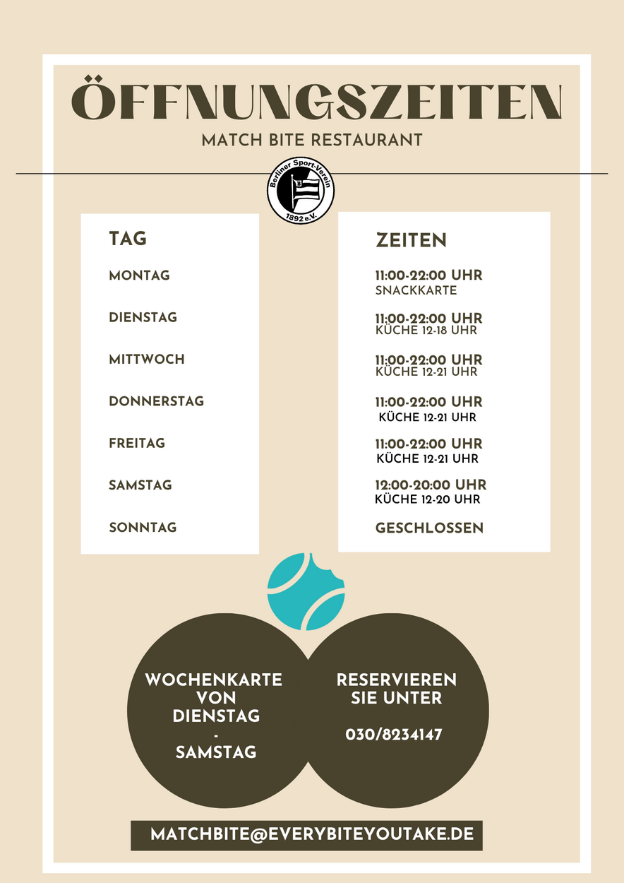 Öffnungszeiten ab 20.10.2025